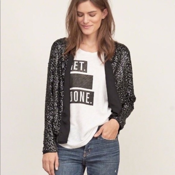 Abercrombie and Fitch black sequin blazer XS - Picture 5 of 5